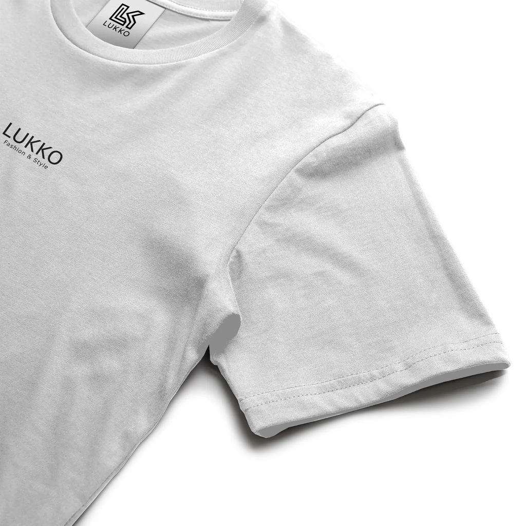 Apliiq Lukko Fashion classic coupe T-shirt in white, showcasing a clean crew neckline and smooth fabric texture.