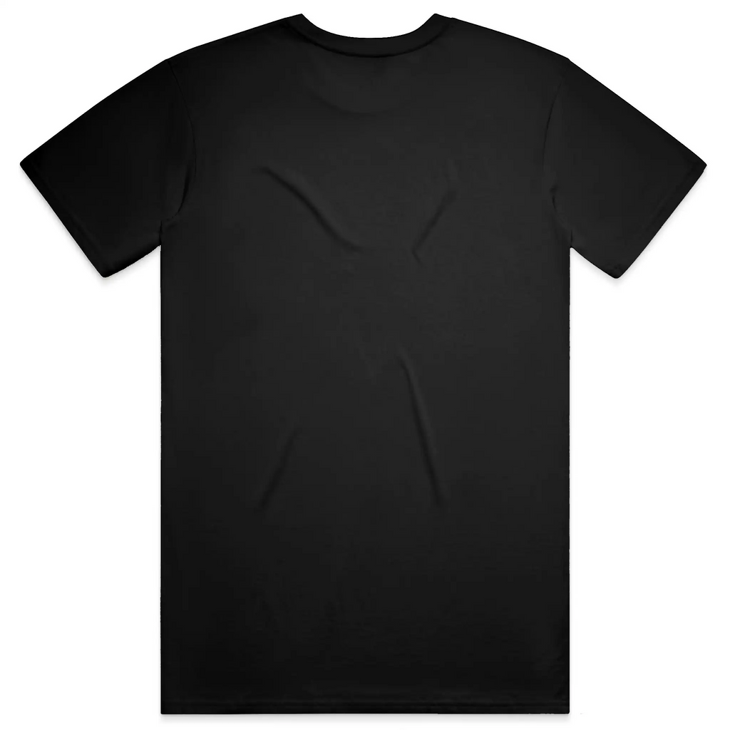 Apliiq Lukko Frame classic coupe T-shirt featuring a minimalist graphic design on white fabric, close-up view of the front.
