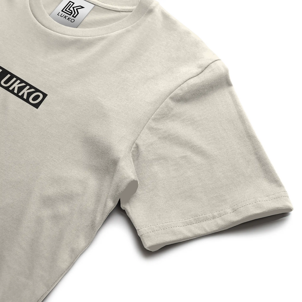 Apliiq Lukko Frame classic coupe T-shirt in black with white graphic design, showcasing the front view of the casual men's t-shirt.