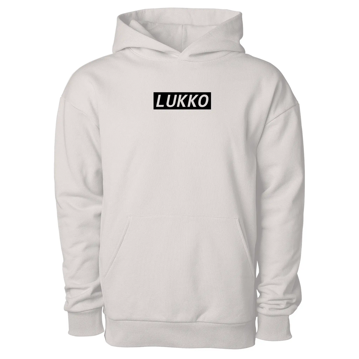 Apliiq Lukko Frame oversized hoodie in soft fabric, featuring a modern graphic print on the front, in black and white.