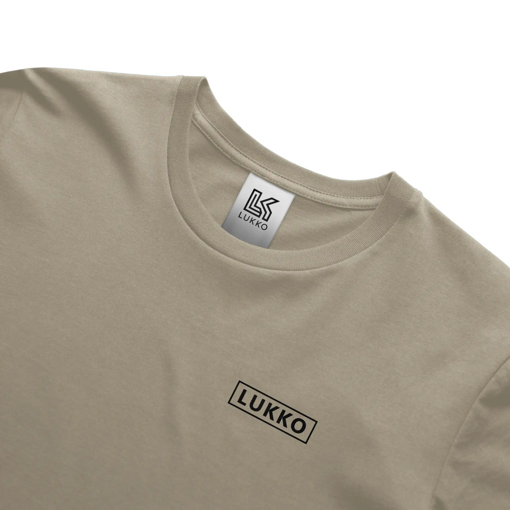Apliiq Lukko Box classic fit T-shirt showing a plain white cotton T-shirt with a crew neckline and short sleeves.