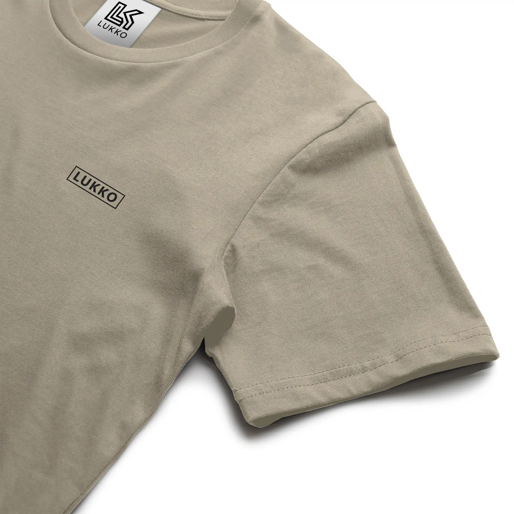 Apliiq Lukko Box classic fit T-shirt in neutral color, showcasing a comfortable cotton fabric and simple crew neckline.