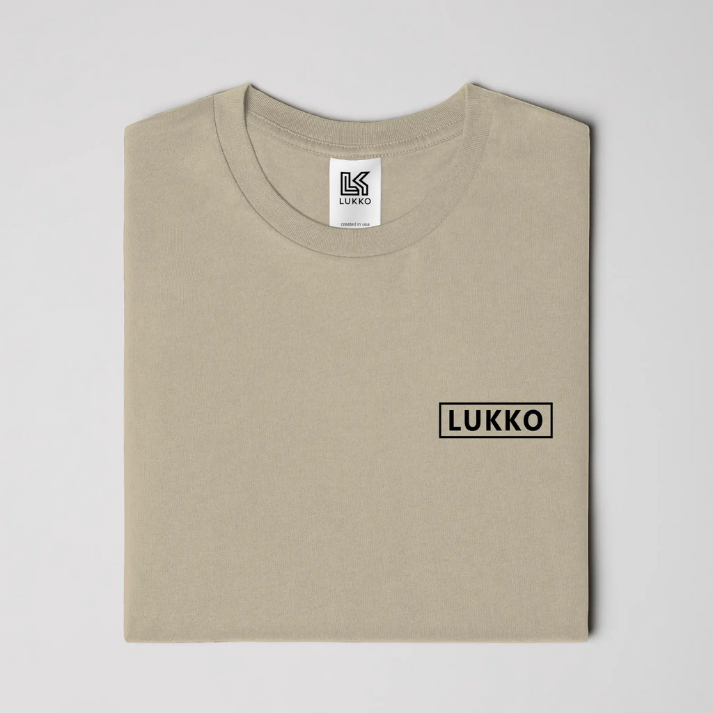Apliiq Lukko Box classic fit T-shirt in black, featuring a simple crew neck and smooth cotton fabric.