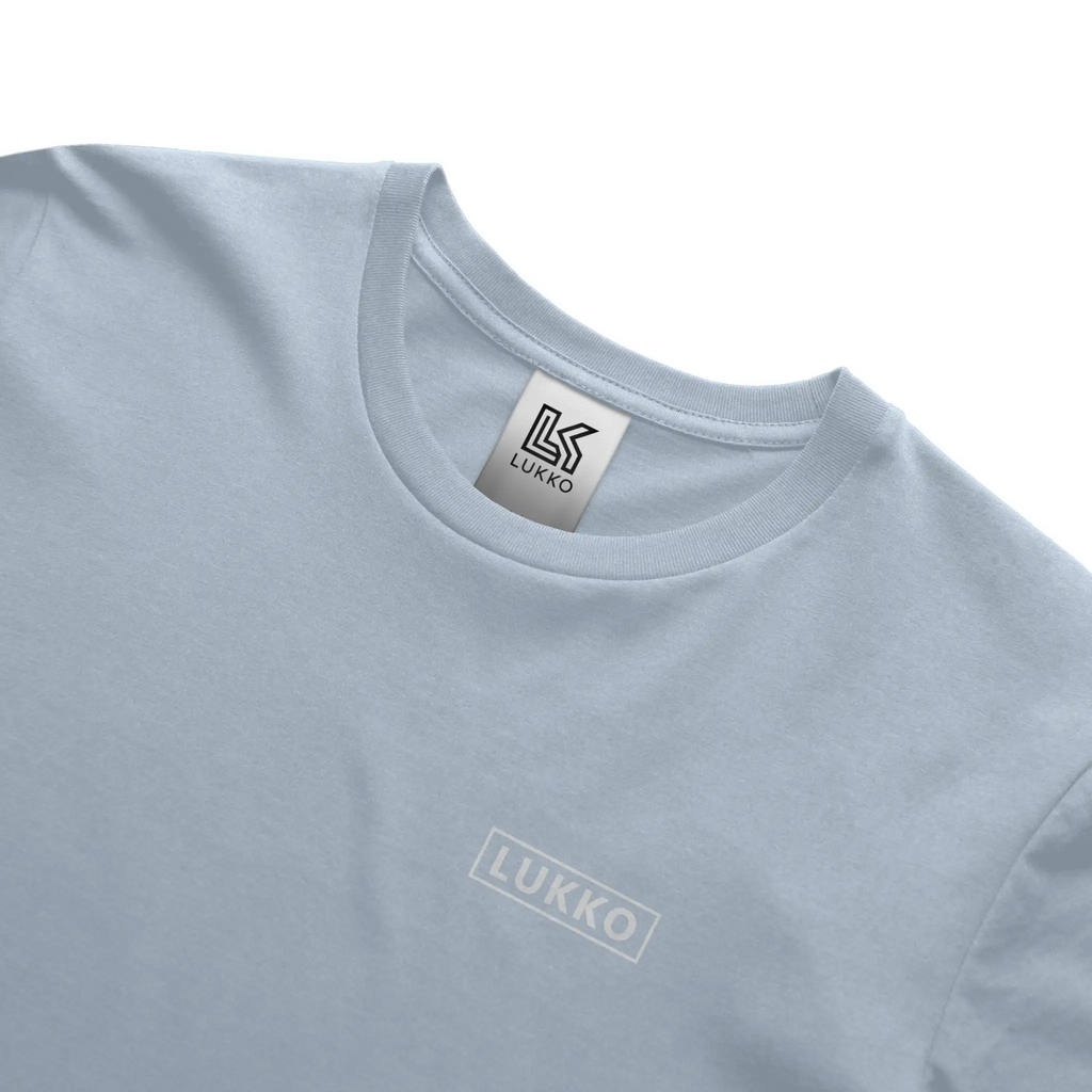 Apliiq Lukko Box Classic Fit T-shirt in black, featuring a simple crew neck and smooth cotton fabric, displayed flat.