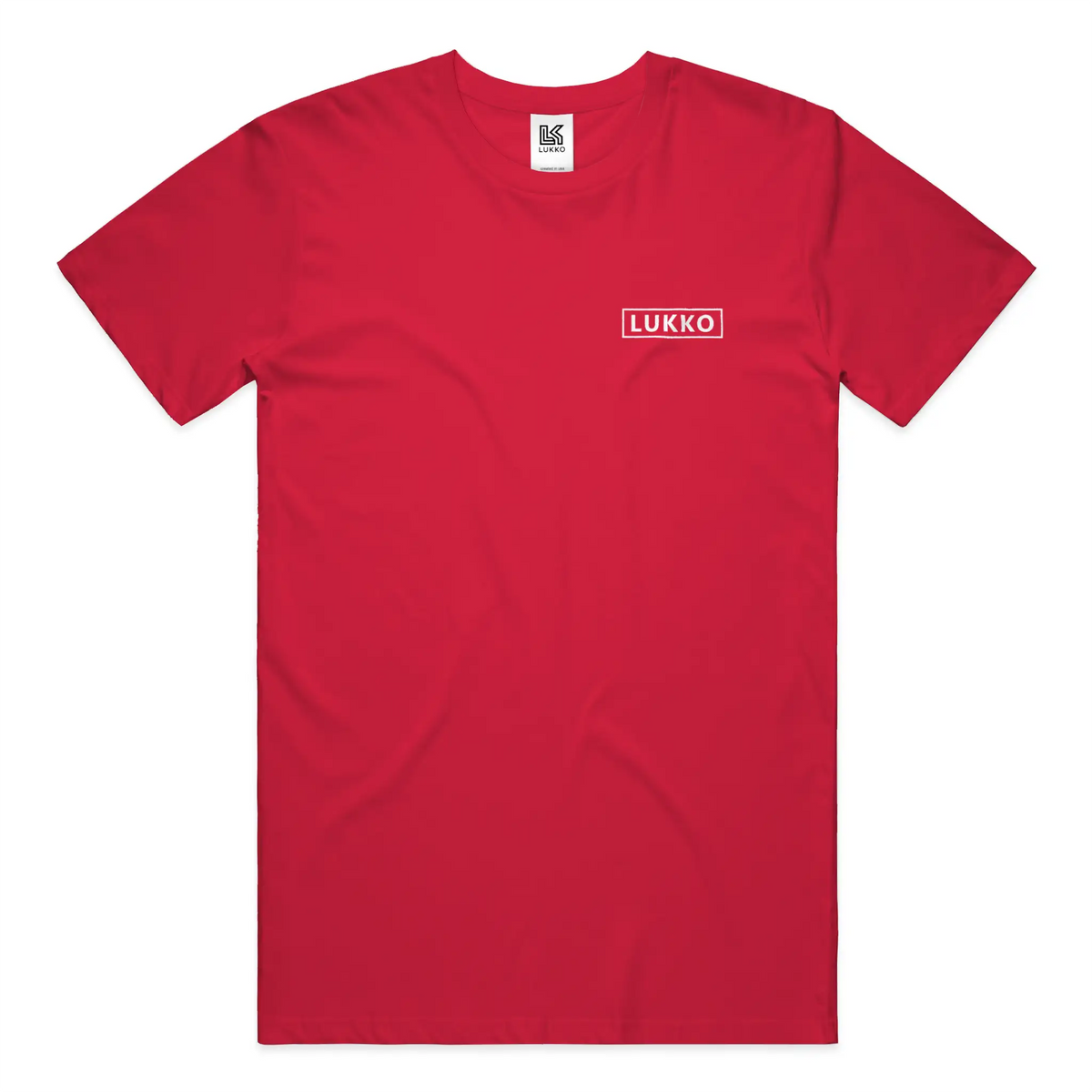 Apliiq Lukko Box classic fit T-shirt in black, featuring a simple round neckline and smooth cotton fabric.