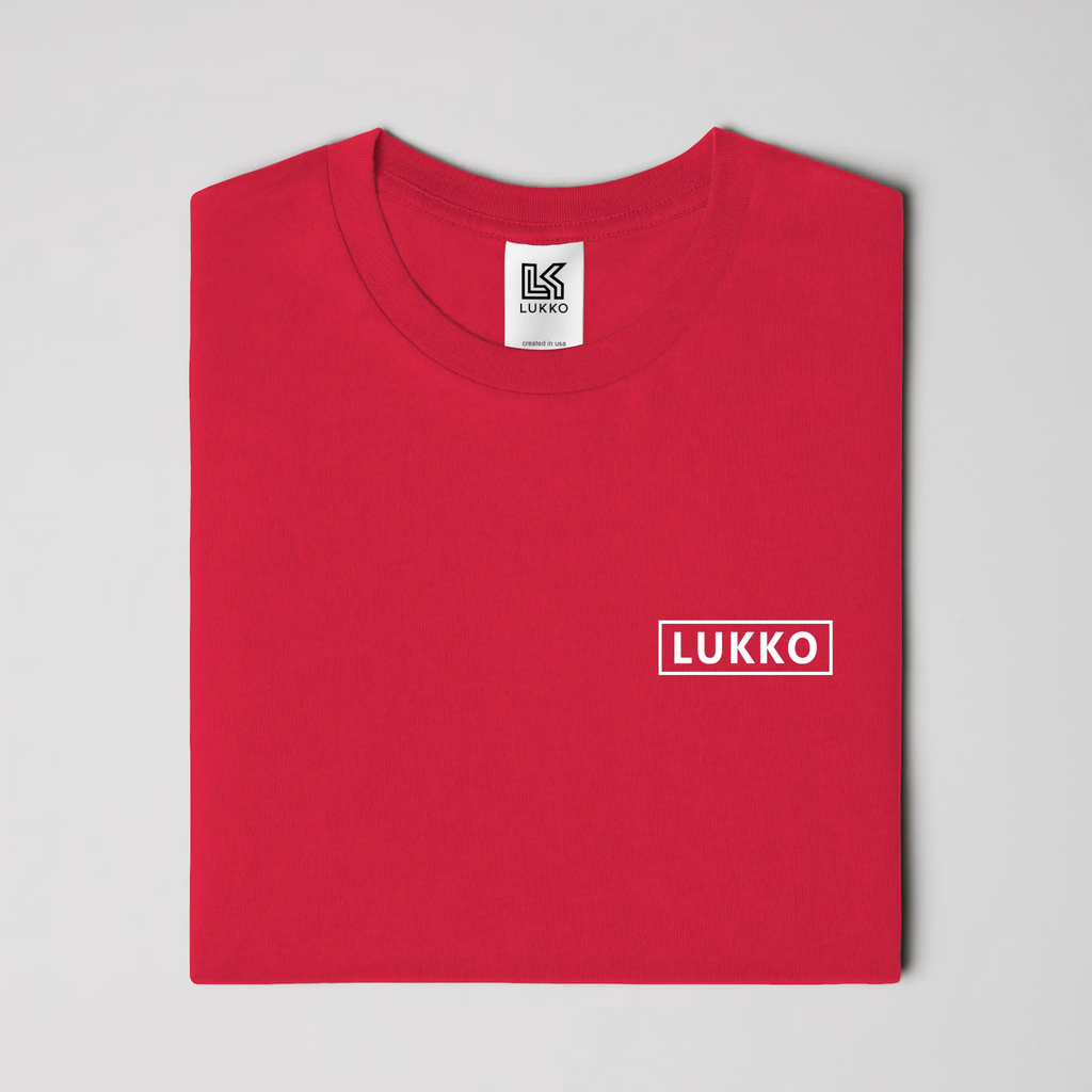 Apliiq Lukko Box classic fit T-shirt in black, featuring a simple crew neck and short sleeves, displayed flat on a white background.