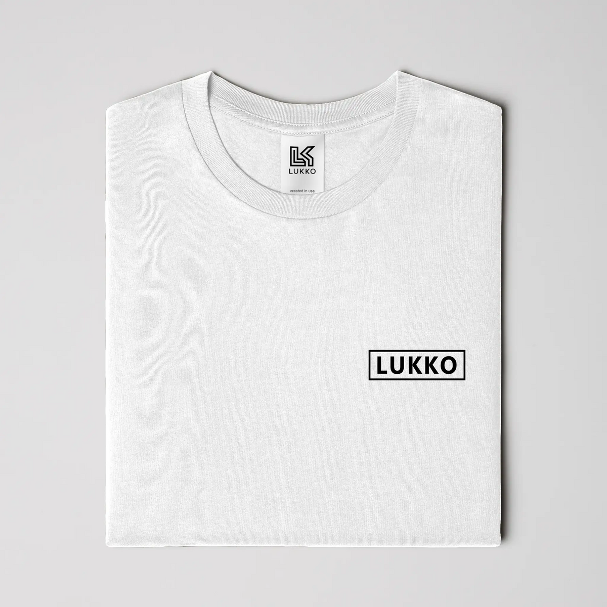 Apliiq Lukko Box classic fit T-shirt in white, showing the front view with a simple crew neck and short sleeves.